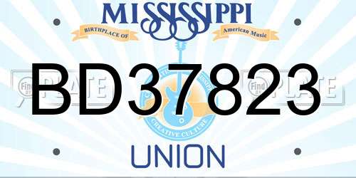 BD37823 Mississippi License Plate