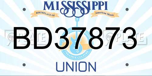 BD37873 Mississippi License Plate