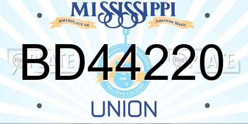 BD44220 Mississippi License Plate