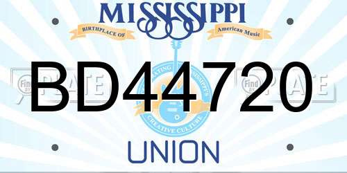 BD44720 Mississippi License Plate