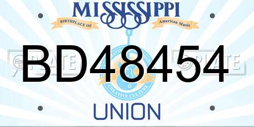 BD48454 Mississippi License Plate