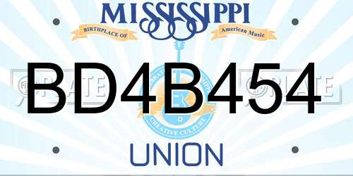 BD4B454 Mississippi License Plate