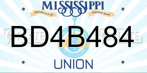 BD4B484 Mississippi License Plate
