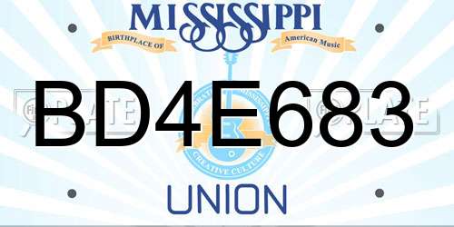 BD4E683 Mississippi License Plate