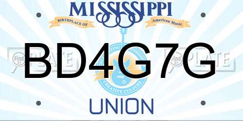 BD4G7G Mississippi License Plate