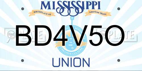 BD4V5O Mississippi License Plate