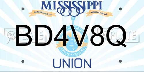 BD4V8Q Mississippi License Plate