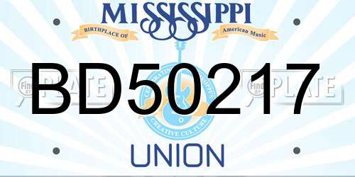 BD50217 Mississippi License Plate