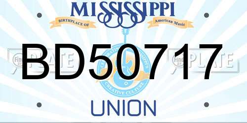BD50717 Mississippi License Plate