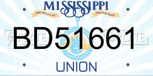 BD51661 Mississippi License Plate