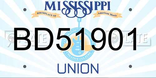 BD51901 Mississippi License Plate