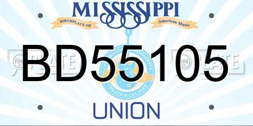 BD55105 Mississippi License Plate
