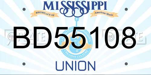 BD55108 Mississippi License Plate