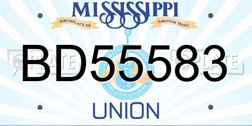 BD55583 Mississippi License Plate