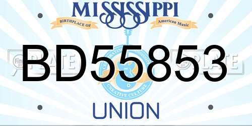 BD55853 Mississippi License Plate