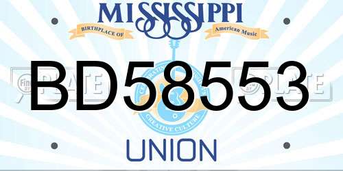 BD58553 Mississippi License Plate