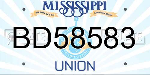 BD58583 Mississippi License Plate