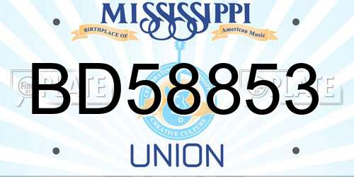 BD58853 Mississippi License Plate