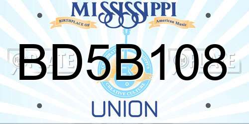 BD5B108 Mississippi License Plate