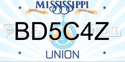 BD5C4Z Mississippi License Plate