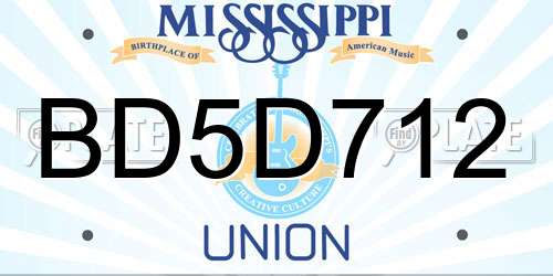 BD5D712 Mississippi License Plate