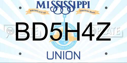 BD5H4Z Mississippi License Plate