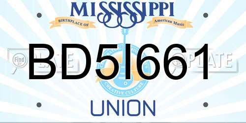 BD5I661 Mississippi License Plate