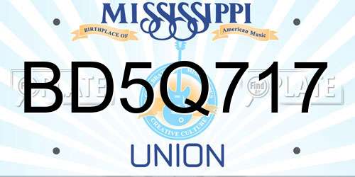 BD5Q717 Mississippi License Plate