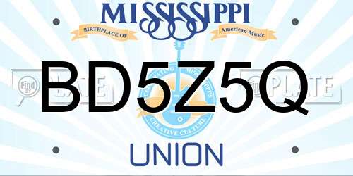 BD5Z5Q Mississippi License Plate