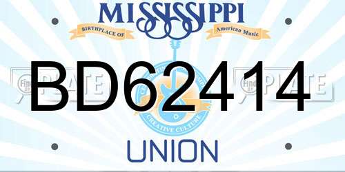 BD62414 Mississippi License Plate
