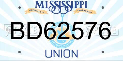 BD62576 Mississippi License Plate
