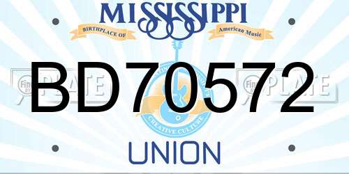 BD70572 Mississippi License Plate