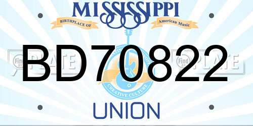 BD70822 Mississippi License Plate