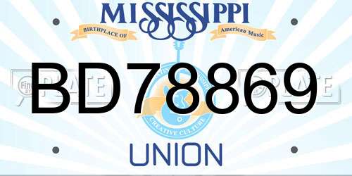 BD78869 Mississippi License Plate