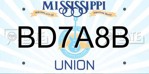 BD7A8B Mississippi License Plate