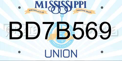 BD7B569 Mississippi License Plate