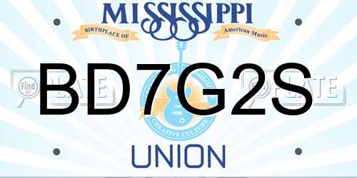 BD7G2S Mississippi License Plate