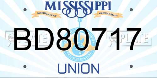 BD80717 Mississippi License Plate