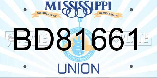 BD81661 Mississippi License Plate
