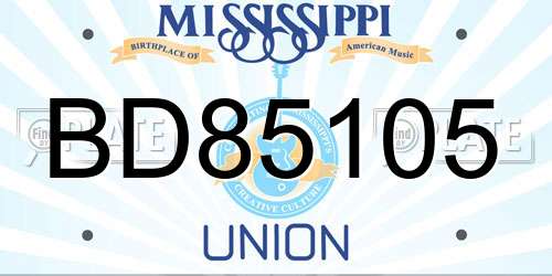 BD85105 Mississippi License Plate