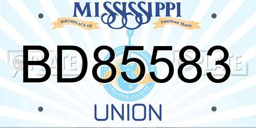 BD85583 Mississippi License Plate