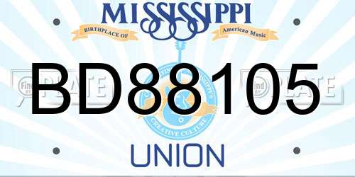 BD88105 Mississippi License Plate
