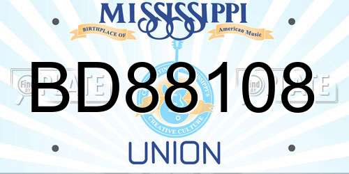 BD88108 Mississippi License Plate