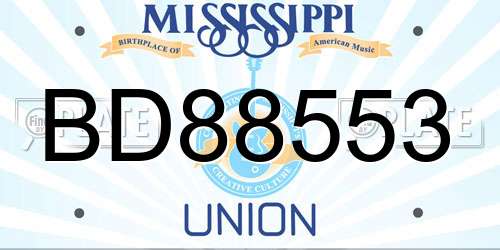 BD88553 Mississippi License Plate