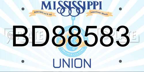BD88583 Mississippi License Plate