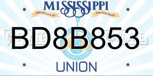 BD8B853 Mississippi License Plate