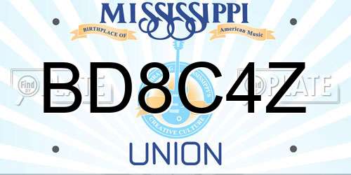 BD8C4Z Mississippi License Plate