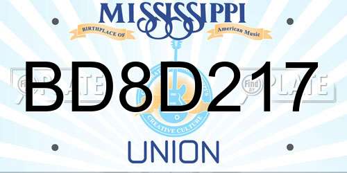 BD8D217 Mississippi License Plate