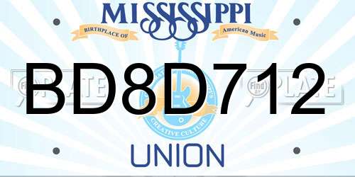 BD8D712 Mississippi License Plate