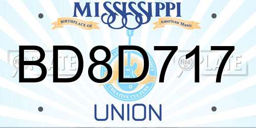 BD8D717 Mississippi License Plate